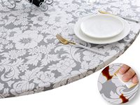 Huihe Haute Qualité Qound Cercle Gris et Blanc Tie Dye Nappe Rouleau En Plastique Nappe En Plastique pour La Restauration