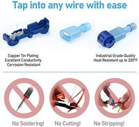 240 connecteurs de fils T-Tap, auto-dénudants, à raccordement rapide, bornes de fils électriques, isolés en nylon, mâle/femelle, déconnexion rapide