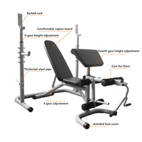 Banc de musculation réglable, haltère, équipement de gymnastique, station d'alimentation à domicile, support de squat, support d'entraînement multifonction en métal