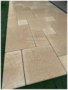 Piastrelle in <span class=keywords><strong>Pietra</strong></span> Calcarea Beige Beirut con Finitura Burattata, Motivo Versailles Francese, per Ville, Piscine Esterne, Patii e Giardini - Product Image 5