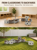Ensemble de construction modulaire d'obstacles en EPP pour enfants, équipement de terrain de jeu extérieur pour l'entraînement de la motricité globale et de l'équilibre en maternelle