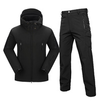 Veste à capuche tactique unisexe chaude, respirante, imperméable, en polaire camouflage, pour toutes les saisons, avec pantalon uniforme en polaire doux