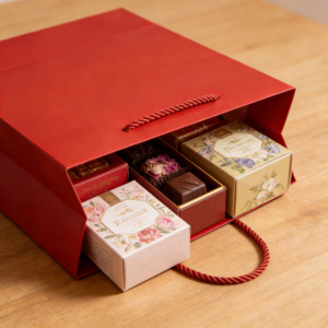 Bolsa de Regalo de Lujo de Papel Kraft A5 Reciclable con Asa de Cinta, Bolsa de Regalo Blanca Personalizada Impresa al por Mayor - Product Image 5