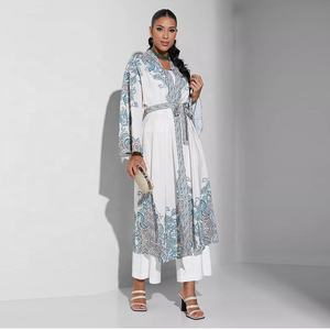 Abaya – <span class=keywords><strong>robe</strong></span> musulmane élégante en dentelle pour femmes, dernière collection malaisienne, belle broderie florale, ouverte, hiver - Product Image 3