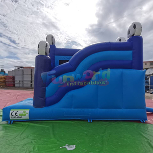 Outdoor commercial bounce <b>house</b> combo jumpers castle soccer themed <b>inflatable</b> bouncer with slide - Product Image 3