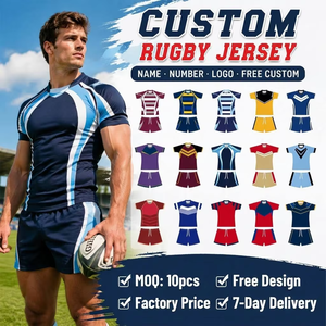 Ensembles de maillots de rugby personnalisés, sublimation intégrale, uniformes de rugby pour hommes, kits personnalisés avec nom d'équipe imprimé, 100% polyester respirant - Product Image 3