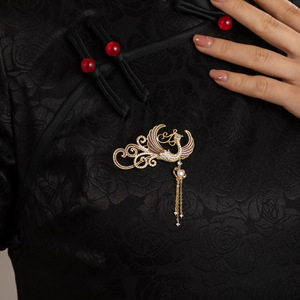 Muyu Chinese Style Enamel Phoenix Brooch For Women With Pearl Tassel Daily Wear Animal Corsage Fine Jewelry Accessory - Product Image 4