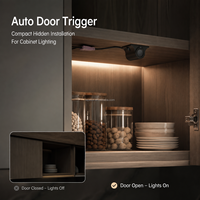 Sakelar Sensor Pintu Kabinet Dapur Berkabel 12V/24V Kontrol Terpusat Sakelar Lampu Otomatis Lampu LED Furnitur FREE-08C-22