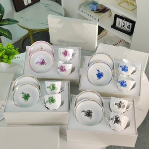 ชุดน้ำชาเซรามิกหรูหราทันสมัยสำหรับจิบชายามบ่าย พร้อมจานรองและกล่องของขวัญ ขายส่งจากโรงงาน - Product Image 1