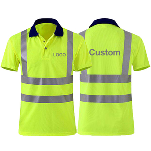 Ropa de Trabajo de Alta Visibilidad para Hombre, Personalizada, Reflectante Fluorescente, de Manga Corta, Tejida <span class=keywords><strong>en</strong></span> Poliéster - Product Image 1