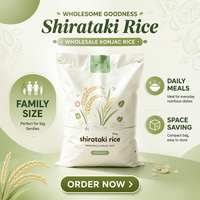 Wholesale Diet Halal Keto Snack Instant Food Long Grain Dried Dry Shirataki Konjac Rice in Bulk