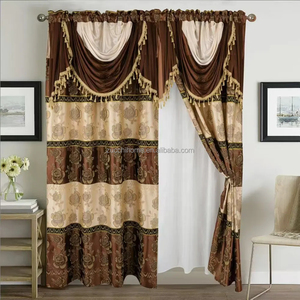 Home Living Room Two Layer Europe Floral Luxury Jacquard Valance <strong>Curtain</strong> for the <strong>Window</strong> Ready Made - Product Image 5