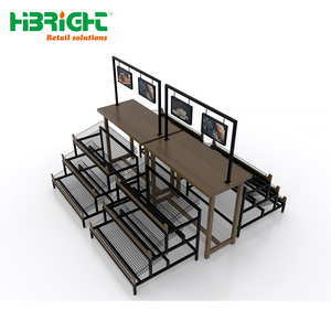 Estante de exhibición de pan de equipo de cocina comercial con marco de acero laminado de madera duradero - Product Image 3