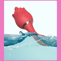 Rosenförmiger Zungen-Vibrator Handgehaltener Klitoris- und Brustwarzen-Stimulator Silikon Vaginal G-Punkt Massagegerät Sexspielzeug für Frauen