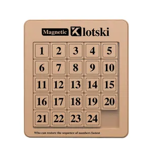 5x5 plastic sliding puzzle game 24 number magnetic Klotski board toy for children digital puzzles brain teasers educational toy