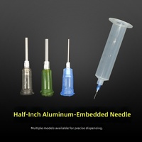 Embouts d'aiguilles de distribution 14G-30G, rivets en aluminium, canules en acier inoxydable, buses à moyeu fileté en plastique pour valve de seringue 1/2 pouce