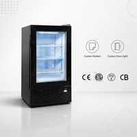Congélateur à glace compact portable Meisda SD50 50L, alimenté par l'électricité, pour usage commercial, avec porte en verre, certifié CE