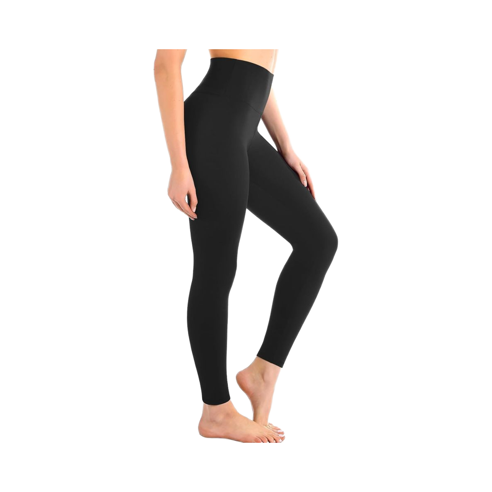 Leafigure Solid Breathable High-Waisted for Leggings for Women-Soft No-See-Through Yoga Pants for Gym Workout Running 2-Piece