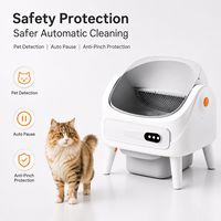 Kotak Pasir Kucing Otomatis Terbuka dengan Sensor Keamanan, Pengontrol Bau, Produsen Grosir OEM