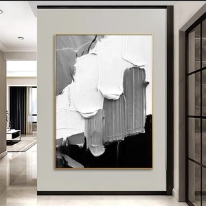 Hot Bán Màu Be <span class=keywords><strong>3D</strong></span> Kết Cấu Nghệ Thuật Màu Xám Tối Giản Tường Nghệ Thuật Lớn Trừu Tượng Vải Nghệ Thuật Sơn - Product Image 1