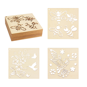 Tailai Planche à tracer en bois de <span class=keywords><strong>6</strong></span> pouces et pochoirs de dessin <span class=keywords><strong>pour</strong></span> enfants - Modèles d'art abeille/papillon <span class=keywords><strong>pour</strong></span> projets d'artisanat DIY et projets artistiques scolaires - Product Image 2