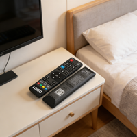 Control Remoto Infrarrojo de Plástico de Alta Calidad con Código de Aprendizaje, Reemplazo con Batería AAA, 4 Botones para Sistemas de TV y Automatización del Hogar