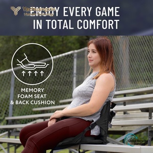 Portable Folding Chair With Backrest PU Material Black Outdoor Seat <b>Cushion</b> For Sports Venues Camping Concerts - Product Image 5