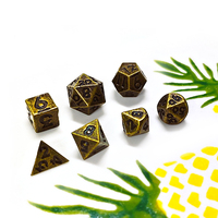 Usine 7 pièces polyédriques Mini 6mm mdn jeu de dés en métal D20 et forme creuse ronde pour jeu RPG