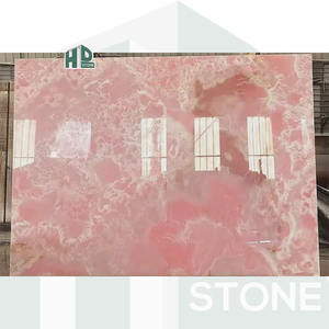 หินอ่อนโอนิกซ์สีชมพูขัดเงาหรูหราสำหรับตกแต่งผนังพื้นเคาน์เตอร์ - Product Image 2