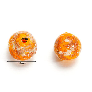 Luminous <b>Gold</b> Sand Loose <b>Beads</b> 10mm Round Crystal Lampwork Glass For <b>Bracelet</b> Making DIY Jewelry Accessories Wholesale - Product Image 2