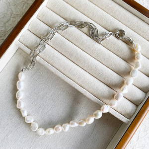 Nische Design Sense Micro Diamond Sun Anhänger Natürliche Perle Kupfer Vergoldete Kette Perlenkette Edelstahl - Product Image 6