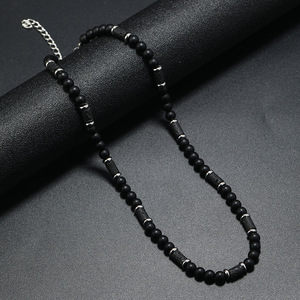 Collares De Piedras Naturales occhio di tigre in onice opaco <span class=keywords><strong>perline</strong></span> di ematite in acciaio inox fibbia lavica occhio di pietra <span class=keywords><strong>collana</strong></span> <span class=keywords><strong>uomo</strong></span> - Product Image 5