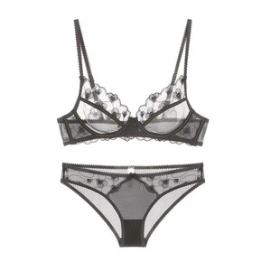 Ensemble de lingerie féminine sexy en dentelle florale ultra-fine brodée, deux pièces (soutien-gorge et culotte) – Vente en gros - Product Image 5
