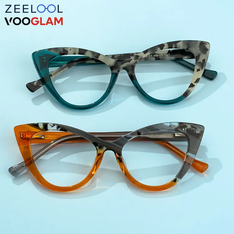 Vooglam Zeelool Brand Optical Women Classic Eyeglasses Frames Wholesale Cateye Acetate Retro Eye Glass Frame Eyeglasses Frames