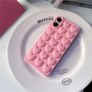 Funda de Silicona Suave con Corazón 3D Rosa para iPhone 16 15 14 13 12 11 Pro Max 16 Plus - Product Image 3