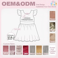 Vente en gros de robes d'été à manches bouffantes pour enfants, robes à volants pour filles de 2 à 14 ans, impressions personnalisées, robes pour bébés filles