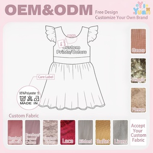 Vestido <span class=keywords><strong>de</strong></span> Verano con Mangas con Volantes para Niñas <span class=keywords><strong>de</strong></span> 2 a 14 Años, Estampados Personalizados, Venta al Por Mayor - Product Image 2