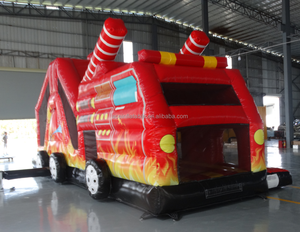 Castillo de Saltos Hinchable, Combo de Casa de Rebote con Tobogán, Camión de Bomberos, Divertido Juego de Correr, Carrera de Obstáculos Inflables para Niños - Product Image 3