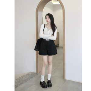 Shorts pour femmes en coton 100% respirant, prix avantageux, couleur unie, taille haute, qualité supérieure, fabricant vietnamien - Product Image 5