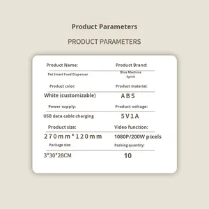 Distributeur automatique de nourriture chronométrée et quantitative pour animaux de compagnie avec contrôle vidéo à distance WiFi pour chiens chats bols en plastique écologiques - Product Image 5