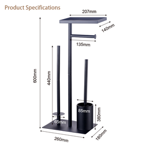 Support de <span class=keywords><strong>papier</strong></span> toilette vertical en fer forgé pour la maison, pour <span class=keywords><strong>Amazon</strong></span>, avec porte-serviettes et brosses de nettoyage, <span class=keywords><strong>rangement</strong></span> - Product Image 3