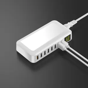 Groothandel Levering Nieuwe Qc3.0 Snel Opladen Usb 8-Poort 8a Smart Multi-Poorten Oplader Voor Mobiele Telefoons