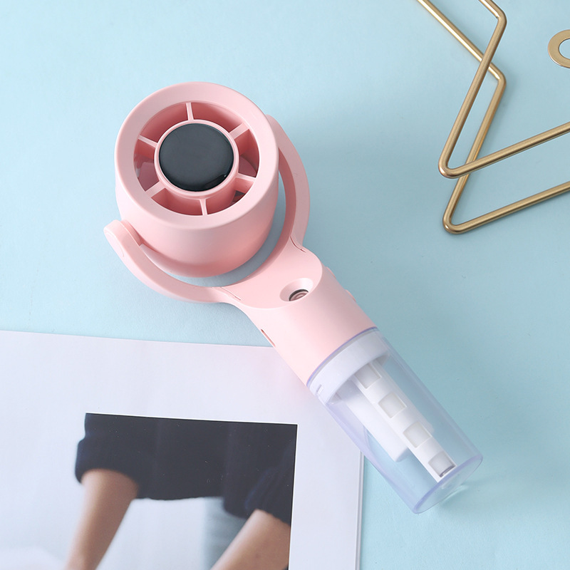 Pink FY099 misting fan with 3 adjustable speeds