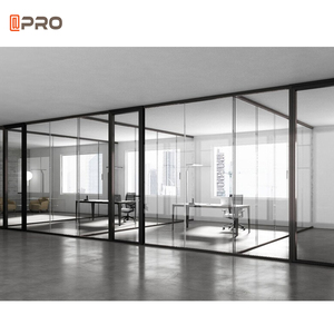 APRO 2024 Latest Vertical Frame design office partition Customized office glass wall system partition divider wall