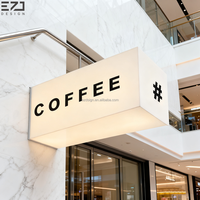EZD-Boîte à lumière LED personnalisée pour restaurant, café, publicité, enseigne extérieure en acrylique 3D