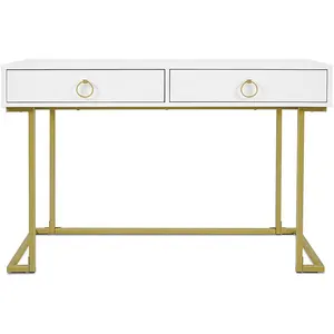 Wood Furniture Nordic Study Legs Metal Gold With 2 Drawers Wood Table beautiful console table For Home Office