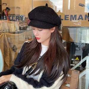 Nouvelle collection Automne-Hiver 2024 : Béret Newsboy 8 Panneaux Couleur Unie – Chapeau Tricoté Tendance pour Filles et Femmes - Product Image 6