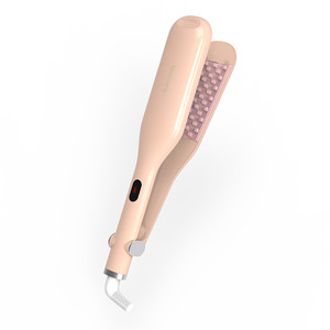 Minheng Hair <b>Straightener</b> <b>Comb</b> Tourmaline Ceramic Pink Green Dry Wet Use Perming Styling XN-828-1 - Product Image 1