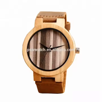 Usine Pas Cher Haute Qualité En Gros Bracelet En Cuir Grain De Bois 3 Mains Mouvement À Quartz Montre quantité minimale de commande Bas Quartz Hommes Montres