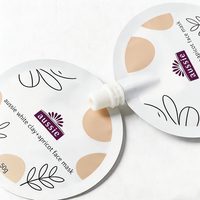 Sachets en plastique à bec verseur personnalisés, mini-sachets ronds en aluminium pour crème solaire avec logo